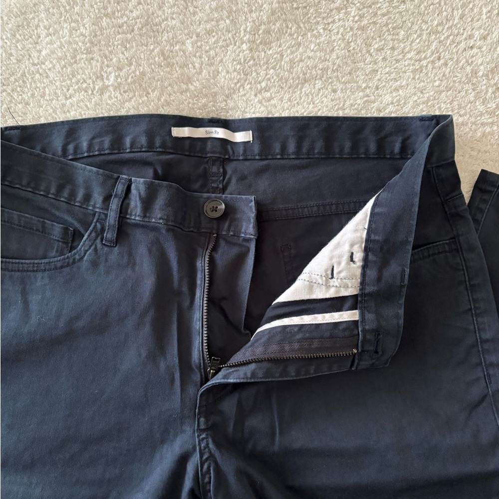 Calvin Klein dark blue Slim Fit Straight Leg Pants Size 32 L 30 - Picture 8 of 12